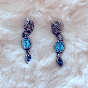 Blue Touchstone Crystal Earrings